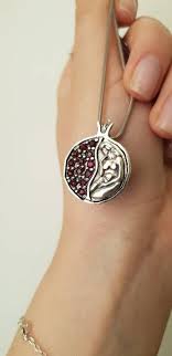 Persephone Pendant Pomegranate Pendant Silver Persephone Symbol 3d Persephone Charm Silver Pomegran Persephone Necklace Pomegranate Necklace Pomegranate Tattoo