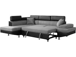 A la fois sobres et audacieux, ce mobilier, de facture résolument contemporaine, dessine un art de vivre à la française. Canape D Angle Convertible Sophia Luxe 265 X 190 5 X 80 91 Cm Noir Gris 5 Places Angle Gauche 92486 92487