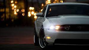 Night Lights Cars Muscle Cars White Cars Headlights Ford Mustang 5 0 Mustang Ford Mustang Shelby Gt Ford Mustang Shelby Gt500