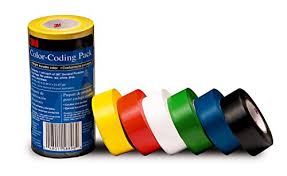 3m general purpose vinyl tape color coding pack 6 roll