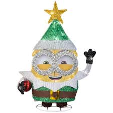 Add a touch of outdoor christmas décor to your residence this year. Universal Holiday Tinsel Yard Sculpture Minion Bob 20 In Universal Lowe S In The Outdoor Christmas Decorations Department At Lowes Com