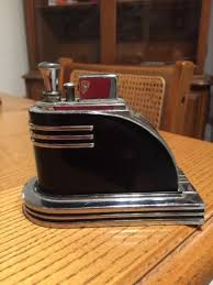 Rare Antique 1930s Ronson Touch Tip Art Deco Table Lighter Silver Amp Black Art Deco Table Rare Antique Art Deco