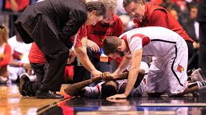 He had to be stretchered off the court, and the diagnosis wasn't immediately clear, but his right leg looked like it. Kevin Ware Shaken By Paul George Injury
