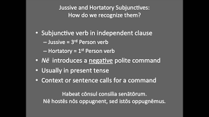 Jussive And Hortatory Subjunctives Youtube