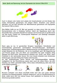 Die kigalympiade ging in die nächste runde. Kooperation Kindergarten Und Schule Michealschule Kirchen