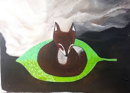 Winterschlaf Lotta Fuchs Drawing Fox Canvas Mixed Media Different Art Styles Drawings Art