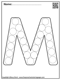 These are suitable for preschool, kindergarten and first grade. Letter M 10 Free Dot Markers Coloring Pages