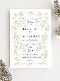 Peacock Flourish Wedding Invitation Christmas Wedding Ideas Winter Wed Christmas Wedding Invitations Colorado Wedding Invitation Classy Wedding Invitations