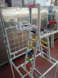 Pvc Parrot Play Stand Our Combo Larger Play Gym Floor Perch Etsy In 2020 Parrot Play Stand Homemade Bird Toys Gym Flooring