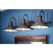 Shop birch lane for farmhouse & traditional bathroom vanities, in the comfort of your home. Allen Roth Hainsbrook 3 Light Bronze Industrial Vanity Light Lowes Com Rustic Bathroom Lighting Bathroom Farmhouse Style Bathroom Sink Light Fixture