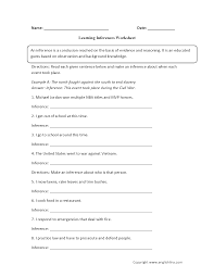 Reading Worksheets Inference Worksheets Inference Reading Comprehension Worksheets Worksheets