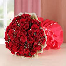 Red rose bouquet of flowers. Passion Of Red 50 Red Roses Bouquet Send Flowers Online Bloomsvilla