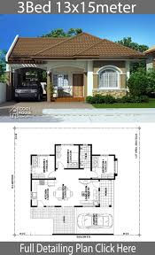 Modern bungalow house plan with stones cladding. 3 Bedroom Bungalow House Design Philippines With Floor Plan