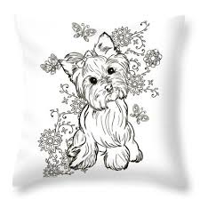 Download and print these coloring pages. Yorkie Terrier Throw Pillow For Sale By Cindy Elsharouni In 2020 Animal Coloring Pages Dog Coloring Page Coloring Pages