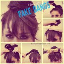 How To Fake Having Bangs With A Hair Bun Tutorial Coiffure Coiffure Facile A Faire Coiffure Facile
