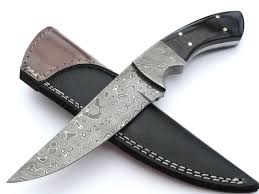 Damast Messer Jagd Messer Skinner Knife Rain Drop Design Buffel Horn Messer Damast Horner