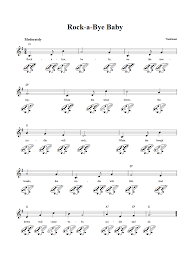 Rock A Bye Baby 12 Hole Ocarina Sheet Music And Tab With Chords And Lyrics