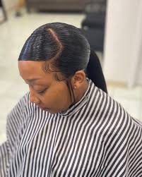 frontal ponytail with swoop...
