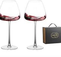 Amazon.com | Leijosya Crystal Red Wine Glasses, 24 oz Long ...