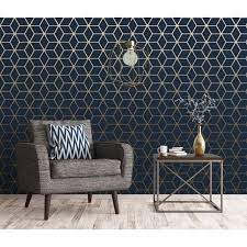 Maybe you would like to learn more about one of these? Cubic Shimmer Metallic Wallpaper Navy Blue Gold Blue Wallpaper Living Room Dining Room Wallpaper Gold Wallpaper Bedroom