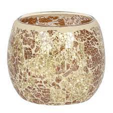 Supplement floor and table lamp. Large Gold Crackle Glass Candle Holder Something Different Wholesale