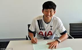Son, 24, joined leverkusen for around £8m in 2013 and then signed for spurs for £22m in 2015. Son Heung Min Completes 21 9m Move To Tottenham And Given No 7 Shirt Daily Mail Online