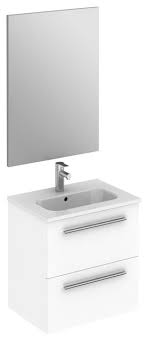 This unit measures in at 16″l x 9.8″w x 20.3″h which is ideal for a cheap bathroom and vanity sink combination. In Stock Street Modern Wall Mounted Vanity Set 20 White With Basin And Mirror Contemporary Bathroom Vanities And Sink Consoles By Bath4life Houzz