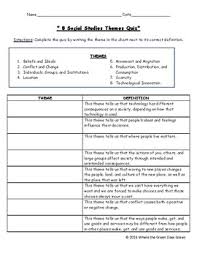 Play this game to review social studies. 5th Grade Social Studies 8 Themes Quiz Pdf By Where The Green Class Grows