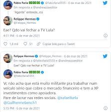 É bolsonaro e lula diz fábio faria. Ministro Das Comunicacoes Discute Com Jornalistas No Twitter E Revela Prejuizo De R 550 Mi Da Ebc