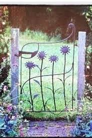 Too Whimsical For Our House But I Like It Metal Garden Gates Garden Gate Design Garden Gates