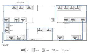 Internet cafe computer tables | cafe interior design, cafe. Network Layout Floor Plans Solution Conceptdraw Com