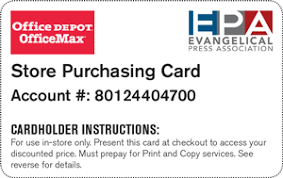 Must present this original coupon (reproductions not valid) to cashier at time of purchase. Office Depot Discount Purchasing Card Evangelical Press Association