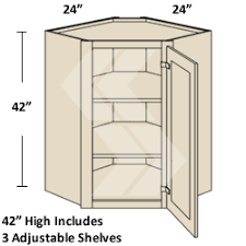 Dw2442 Naples Rta Maple White Diagonal Corner Wall Cabinet 1 Door Ready To Assemble Kitchen Cabinet Pared De Esquina Armario De Pared Gabinetes Cocina