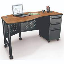 55 x 18 x 25.5 inches (including the 2 caster wheels. Cherry Instructors Rolling Desk