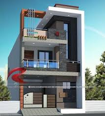 Narrow House Designs Gallery Visualization Structural Plan And Elevation Designing Small House Elevation Design Small House Front Design House Front Design