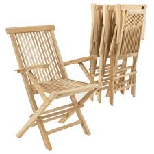 Armlehnen schwingstuhl in cognac braun und schwarz echtleder (2er set) 619,00 € * pharao24.de rattanstuhl aus teak massivholz und teak massivholz armlehnen 269,00. Divero Stuhl Teak Holz 4er Set Klappbar Massiv Holzstuhl Armlehne Unbehandelt