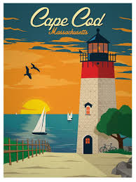 Vintage Cape Cod Print Travel Posters Vintage Posters Vintage Travel Posters