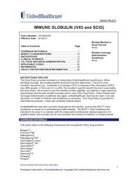 Immune Globulin Ivig And Scig Unitedhealthcareonline Com