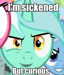 274975 Safe Lyra Heartstrings I M Sickened But Curious Image Macro Inverted Mouth Johnny Bravo Reaction Image Derpibooru