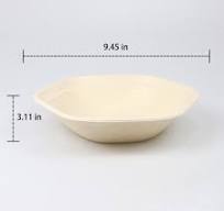 Sugarcane Pulp Bowls – Compostable Bagasse Food Container - Hexagon / 54 oz / 400