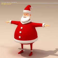 Cartoon Santa Claus 3d Model Flatpyramid Santa Cartoon Graphic Design Portfolio Print Cartoon Characters