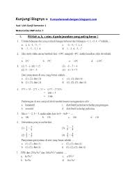 Soal uas matematika kelas 7 semester 2. Soal Uas Smp Kls 7 Kur 13 Matematika Smester 1 Jawabanku Id