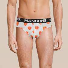 Men S Fun Novelty Peach Print Briefs Underwear Manbuns