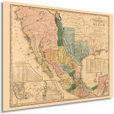 This map shows states, cities and towns in mexico. Amazon Com Historix Vintage 1846 United States Of Mexico Map Poster 18x24 Inch Vintage Map Of Mexico Wall Art Old United States Of Mexico Wall Map Mapa De Mexico