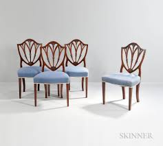 Set Of Eight Federal Carved Mahogany Shield Back Dining Chairs Dining Chairs Chair Chairs For Sale