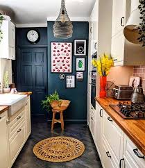 Another Dark Green Wall Inspo I Love How It Makes The Kitchen More Cozy And Check The Awesome W Dark Green Kitchen Green Kitchen Walls Interior Design Kitchen