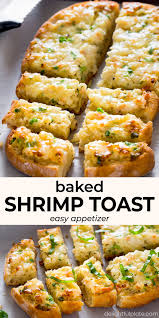 Easy Baked Shrimp Toast Delightful Plate Recipe Recipes Appetizers And Snacks Shrimp Toast Appetizer Recipes