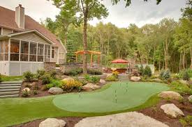Creating a putting green in your backyard tends to be a bit more expensive than, say, hanging a basketball hoop on the garage. Backyard Putting Greens Neave Group Ny