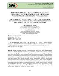 Maybe you would like to learn more about one of these? Pdf Perintah Khidmat Masyarakat Di Pejabat Kebajikan Masyarakat Daerah Meneroka Pengalaman Dan Implikasi Pesalah Muda