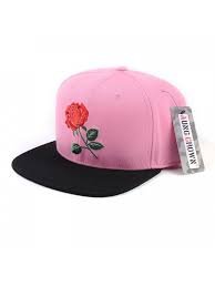 Rose Flat Bill Snapback Hats Embroidered Women Men Adjustable Baseball Caps Pink C712mojl14f Rose Flats Mens Hats Fashion Snapback Hats